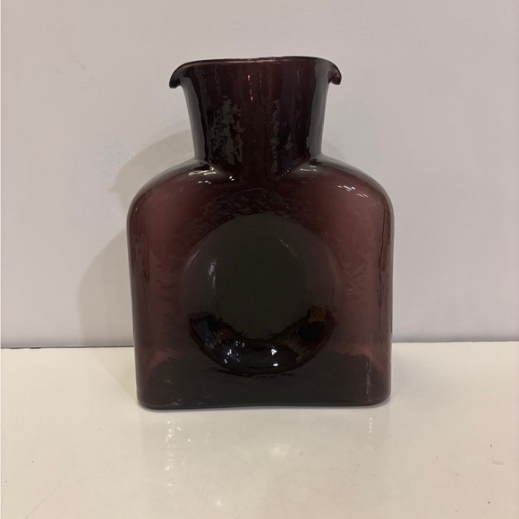 Blenko Glass Co Other - Vintage Blenko Double Spout Water Bottle Pitcher Carafe Purple Amethyst